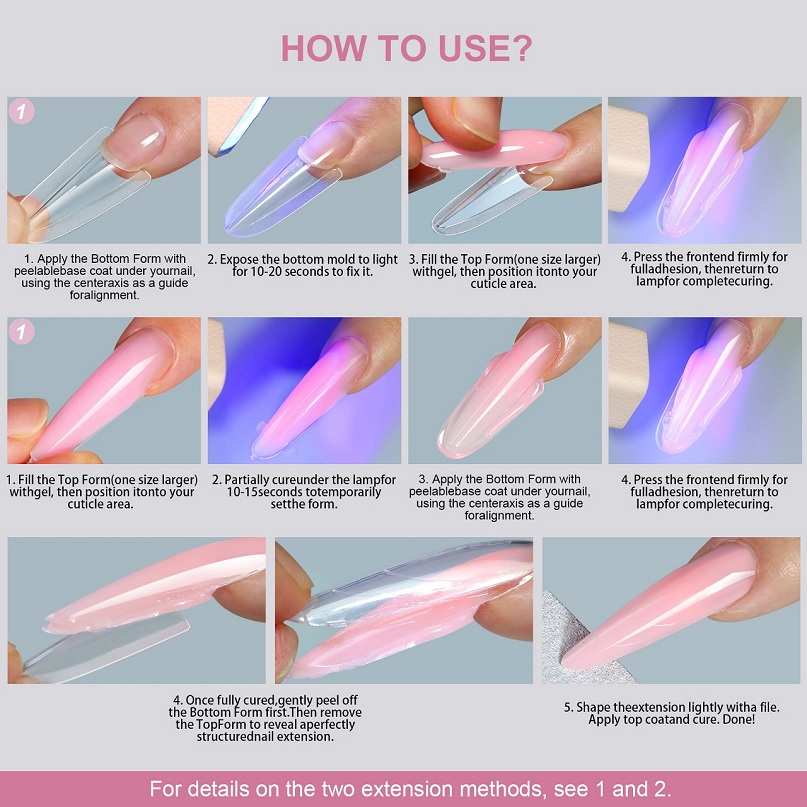 nail sandwich mask rapid extension sandwich model paperless tray acrylic gel construction mold