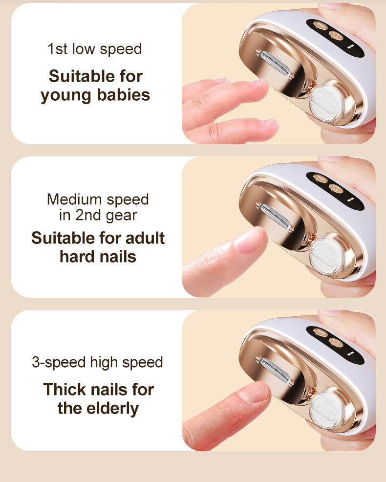 3 in 1 multi-functional electric nail trimmer 3 speed control automatic polished trimmer nail clippe