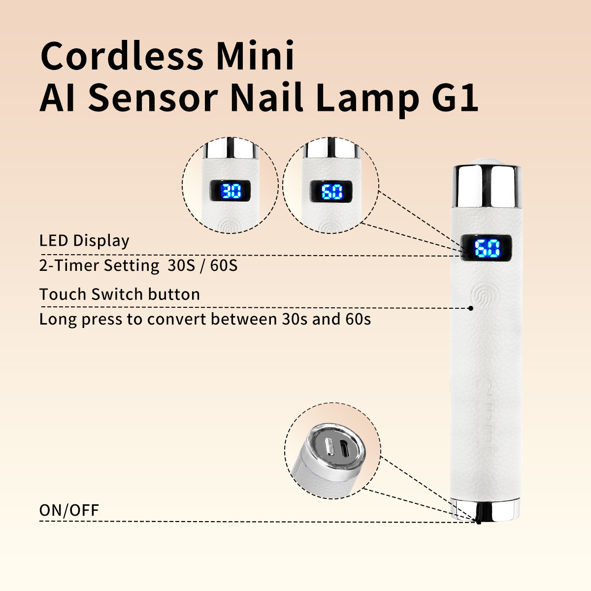 3w mini uv led nail lamp with ai sensor desk handhold drying lamp cordless portable nail dryer