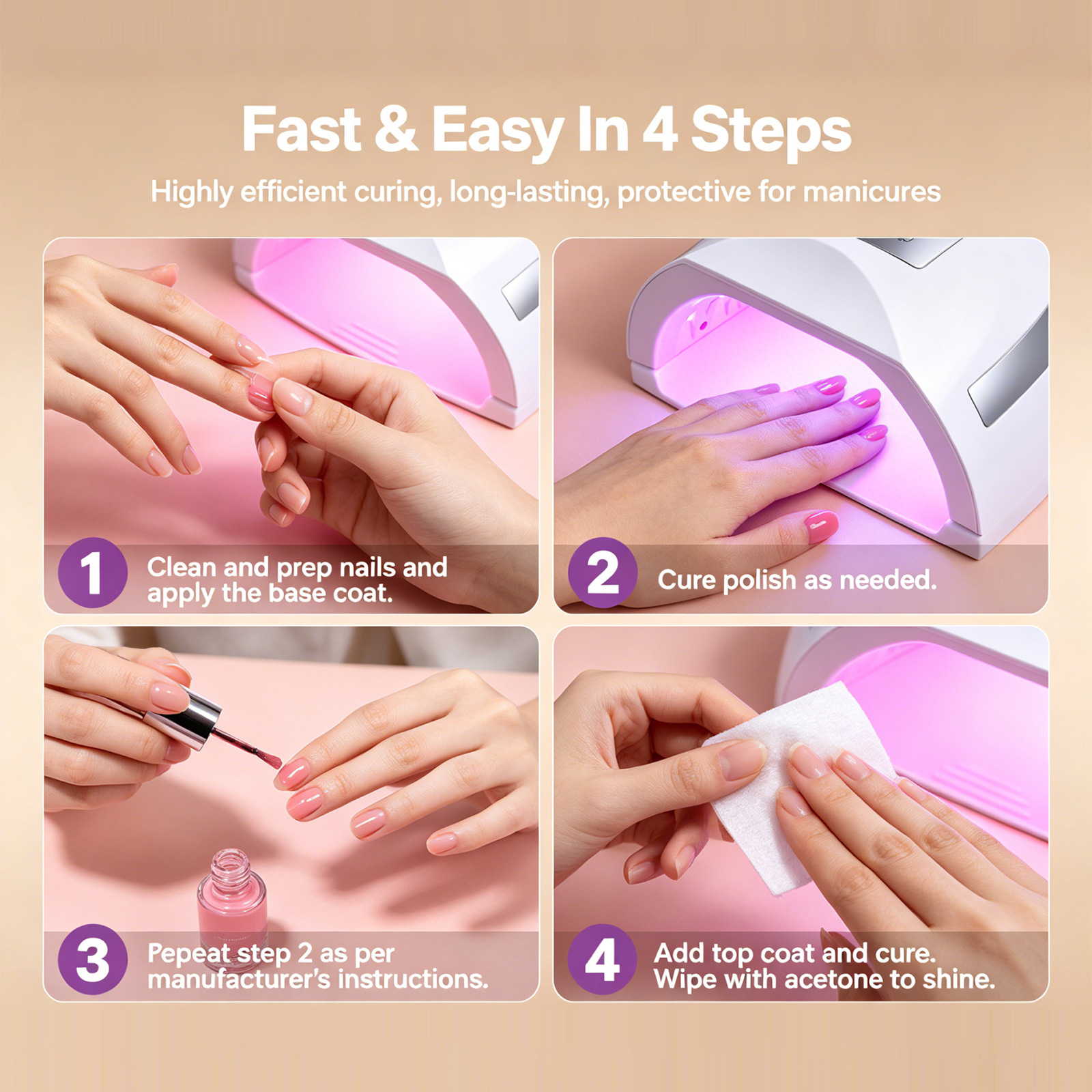 268w high-power dual light 3 second fast drying nail lamp light therapy machine nail polish baking l