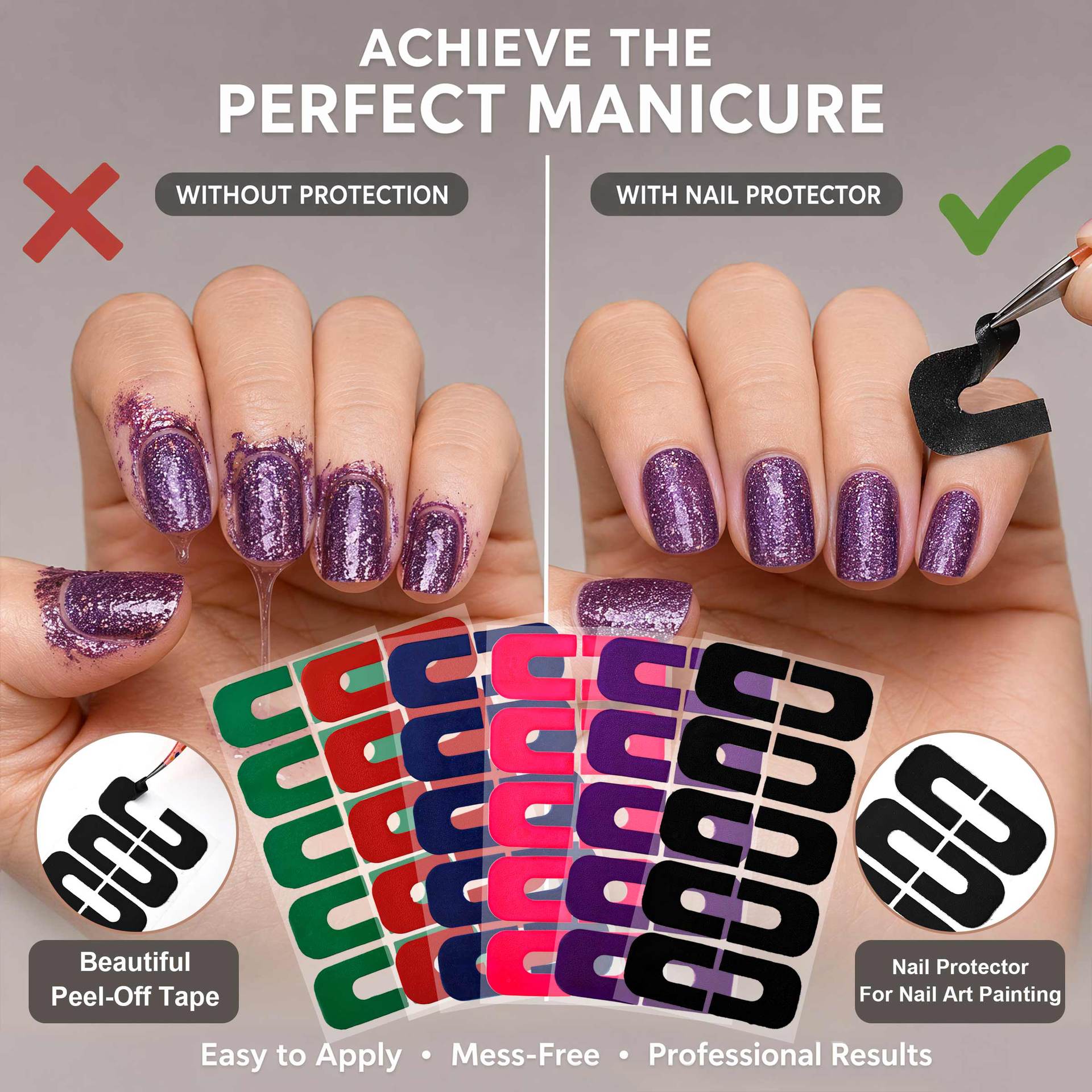 peel off tape for nail art polish paint