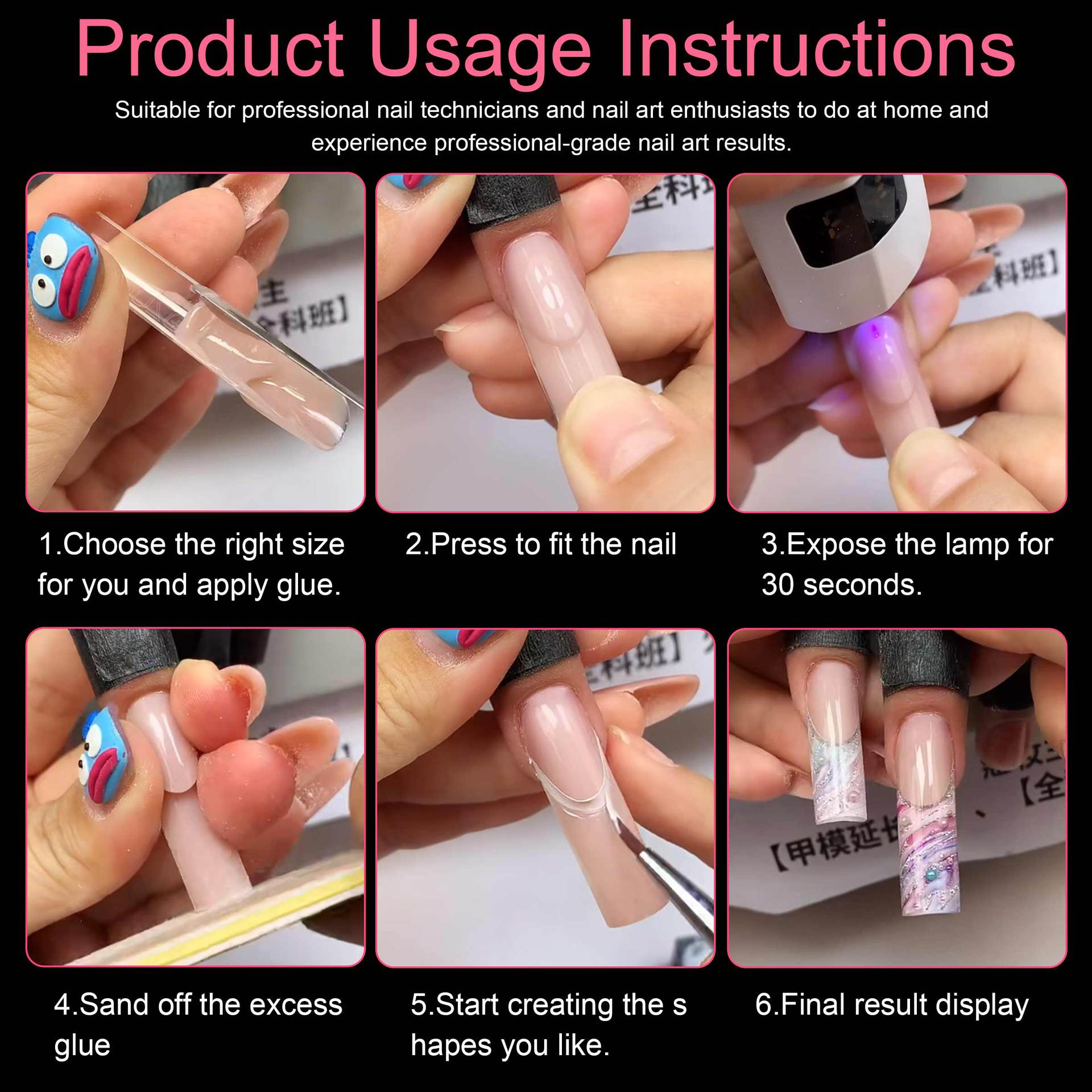 new slim dog ladder oval nail model nail art extension nail model paper free holder transparent crys