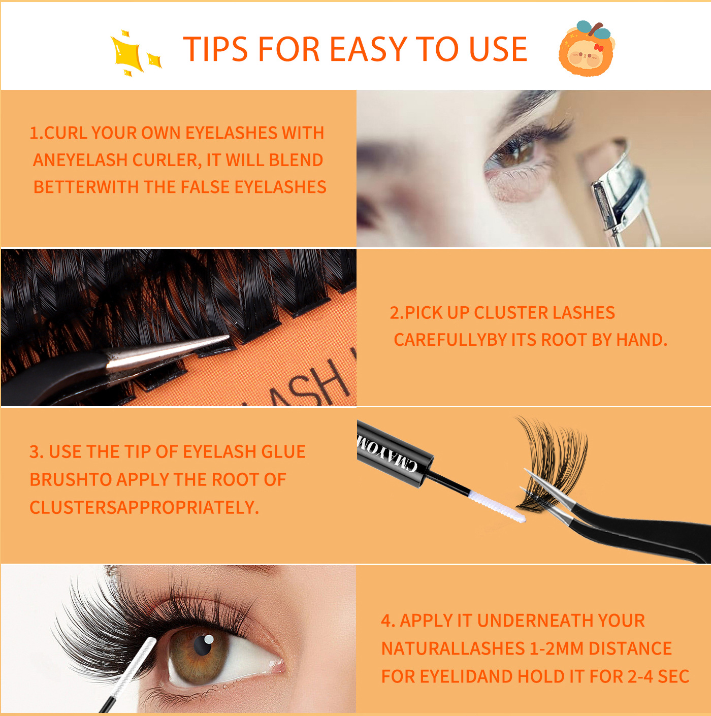 fluffy single cluster false eyelashes 60d80d100d diy segmented eyelash