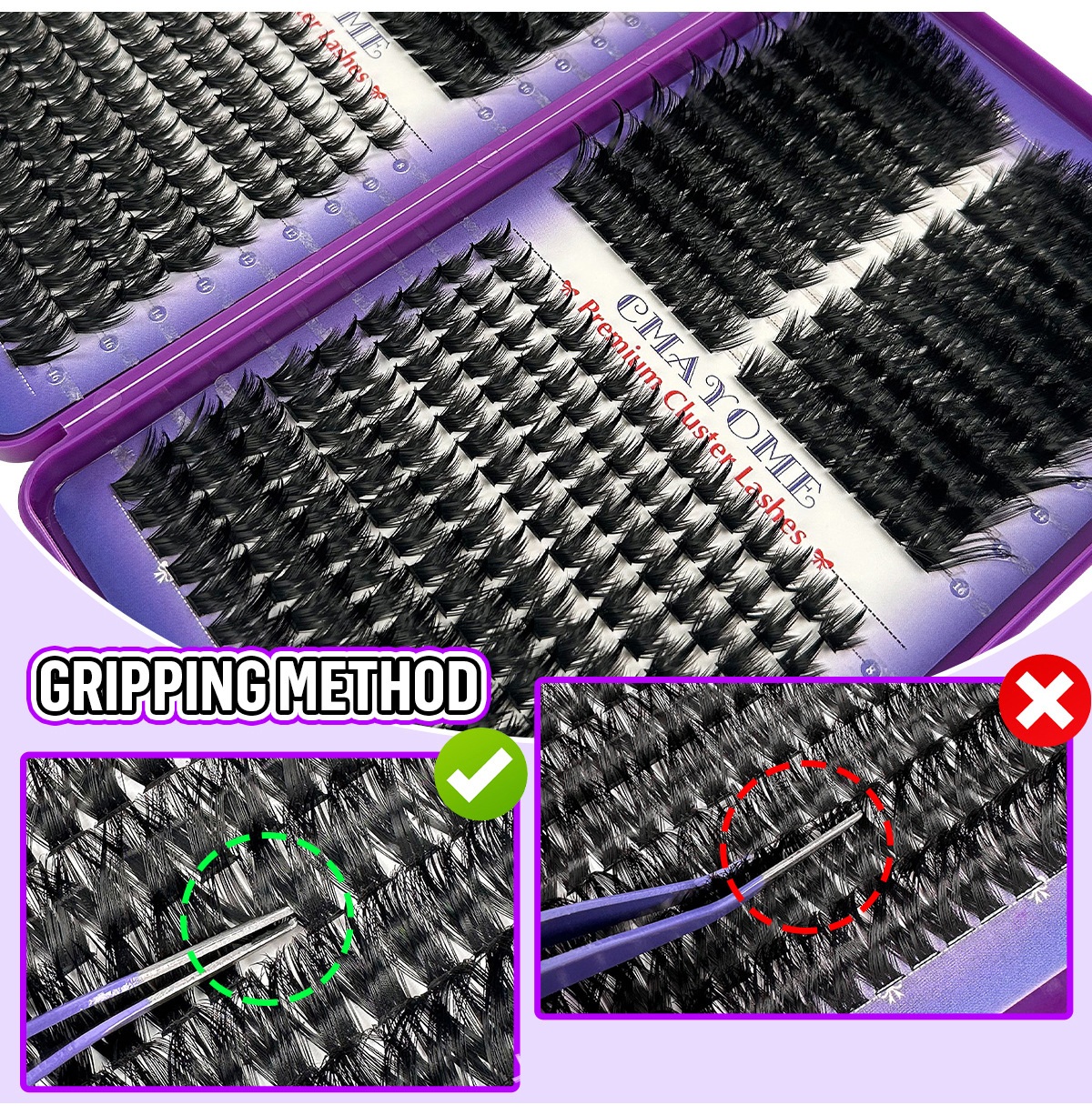 false eyelash mixed set 532 clusters, single cluster eyelash, fluffy and dense, segmented false eyel