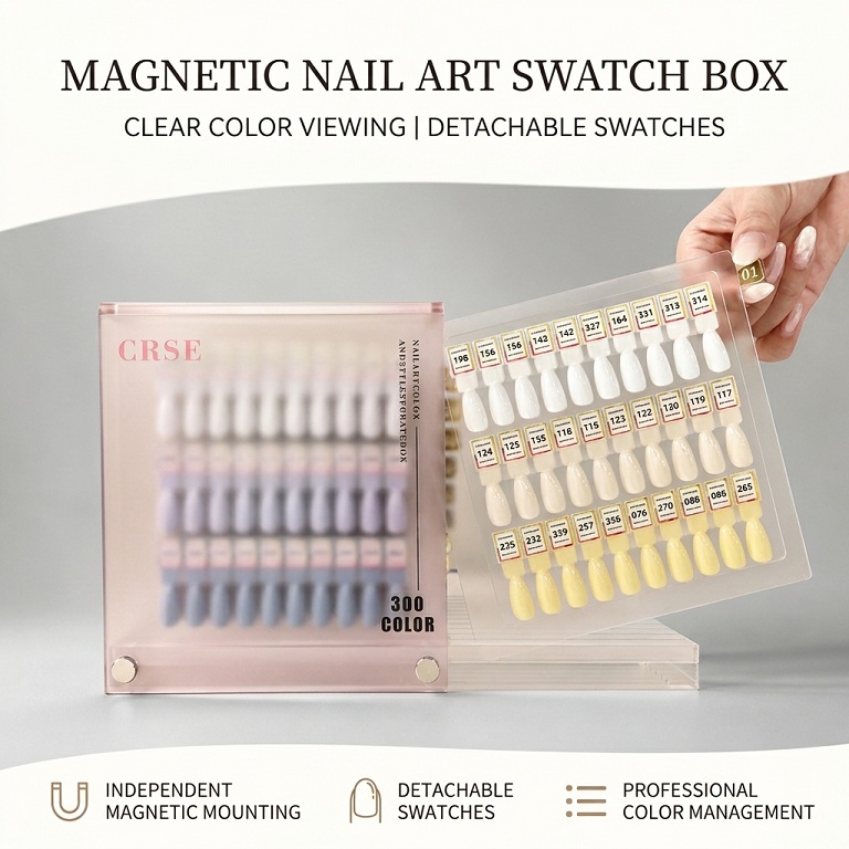pull-out magnetic suction 300 color acrylic nail art storage box, color display case