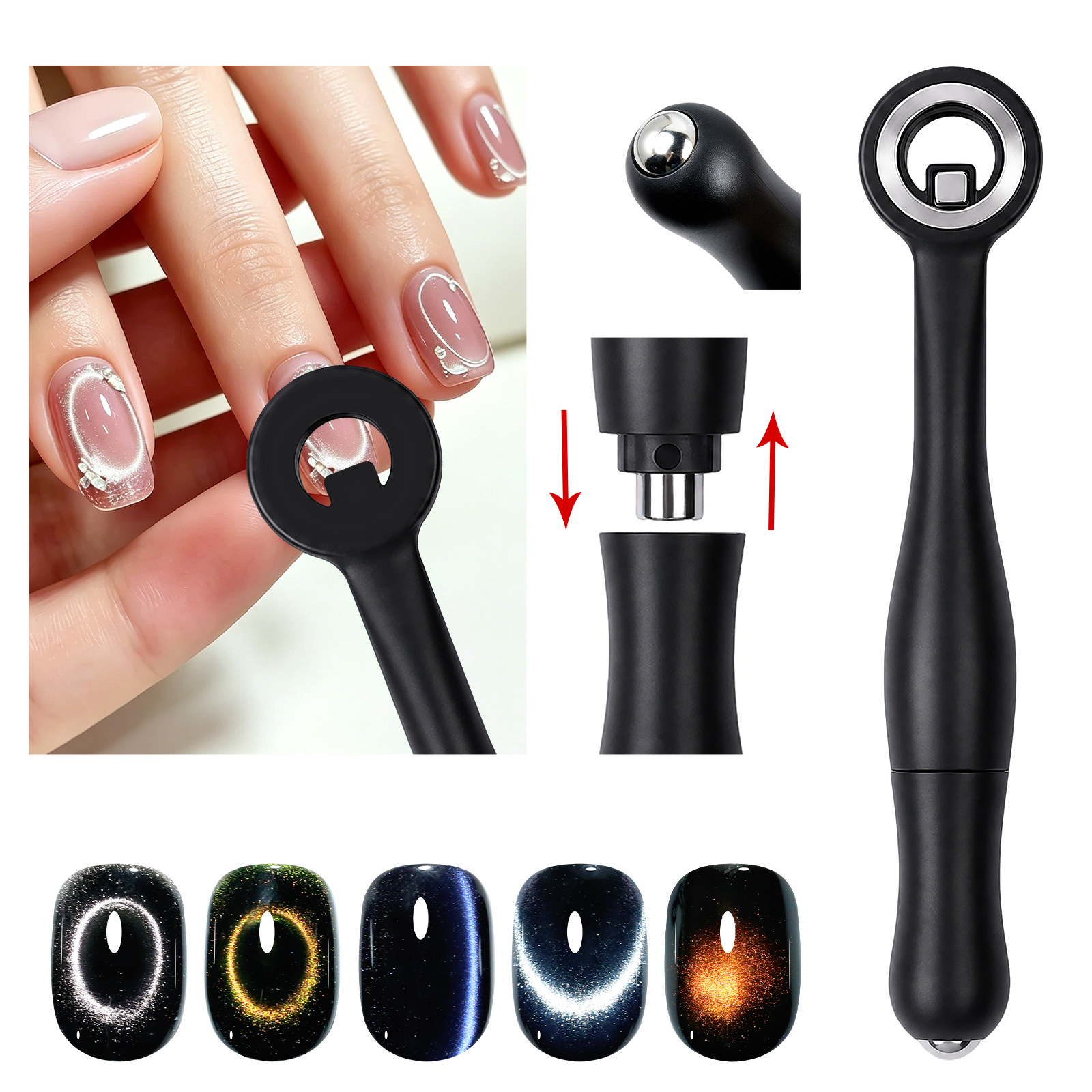 nail art gourd stick magnet strong magnetic nail tool three in one cat eye strong magnet