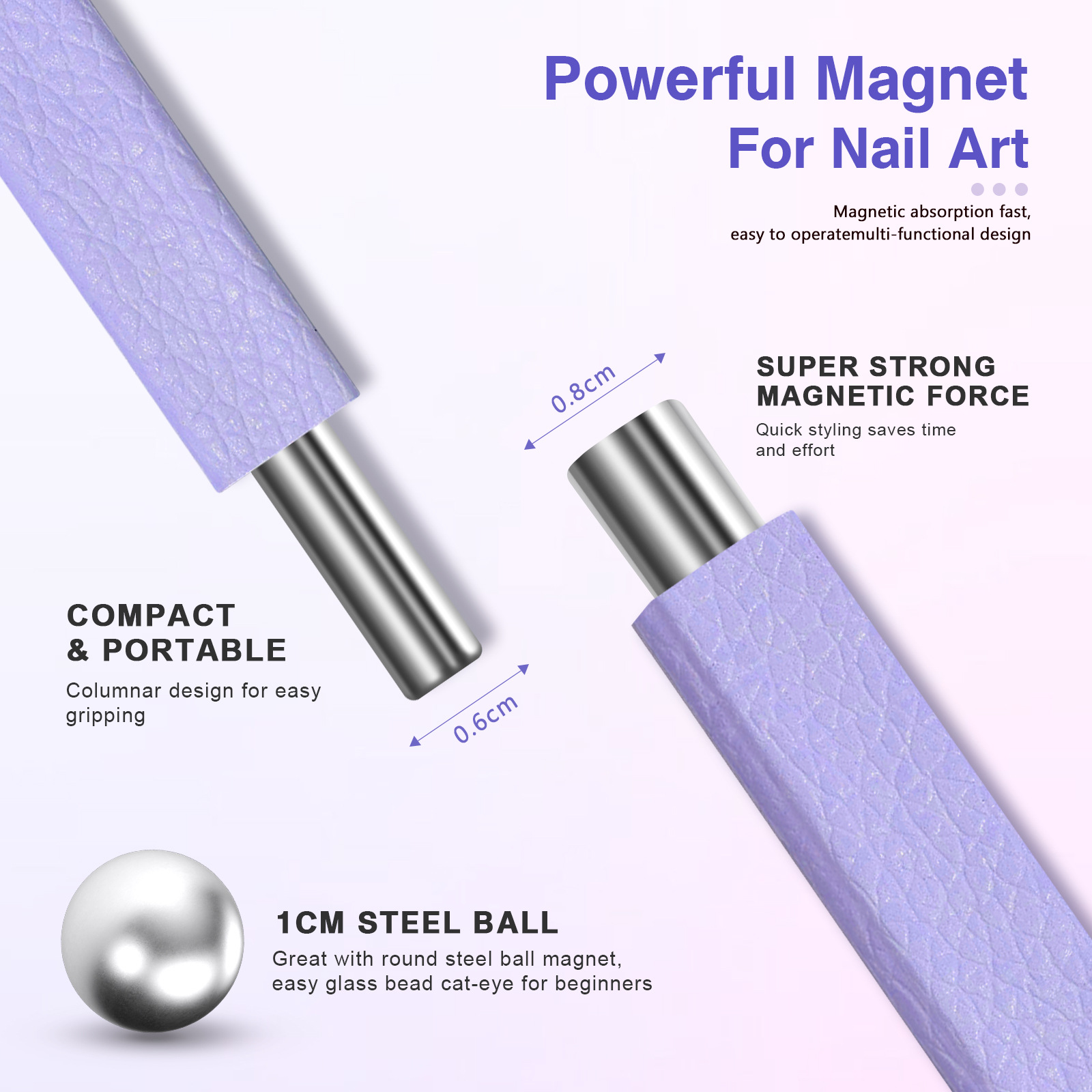 multifunctional suction cat eye 3 in 1 nail art leather super strong magnet