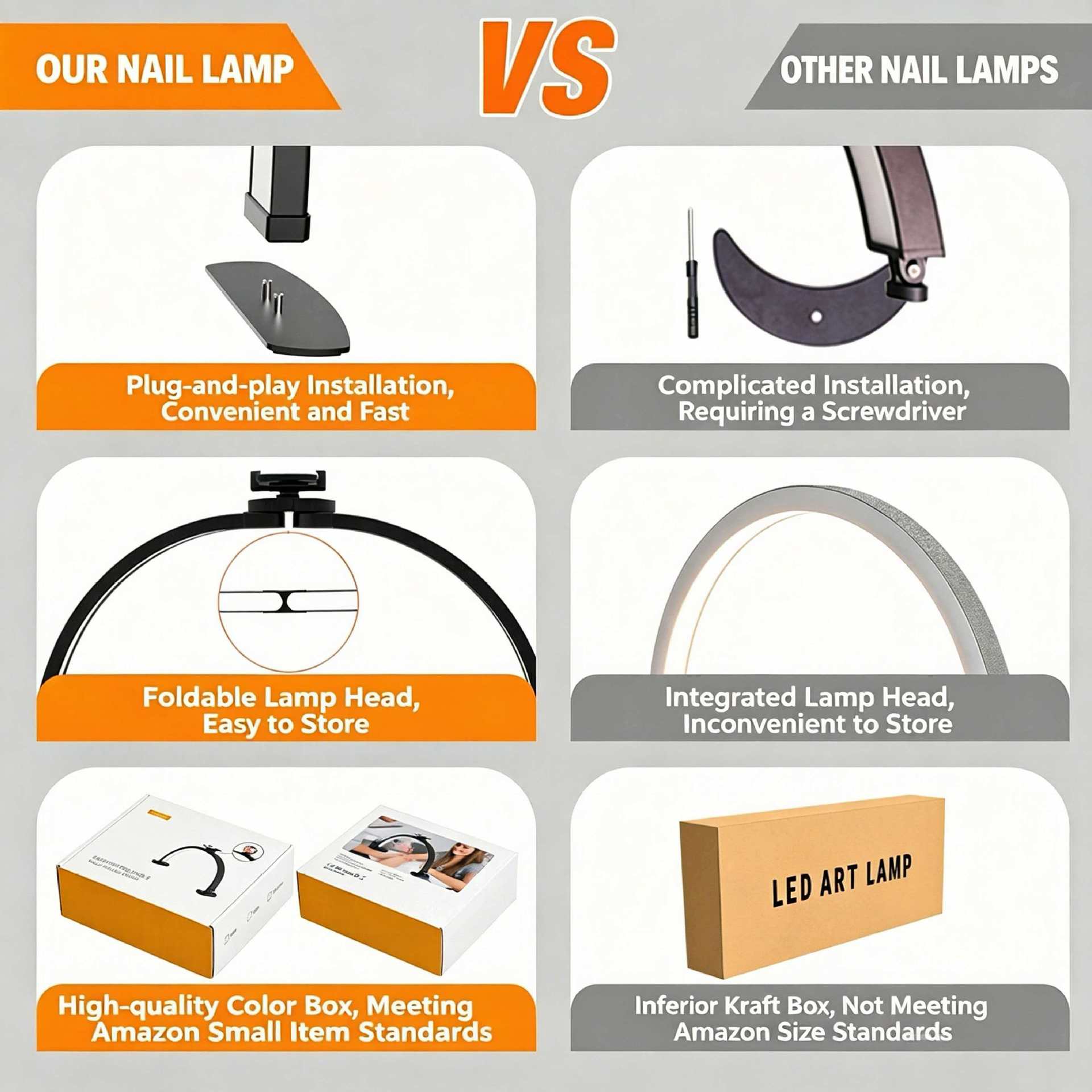 foldable half moon beauty light with embroidery, tattoo, nail, and eyelash led light