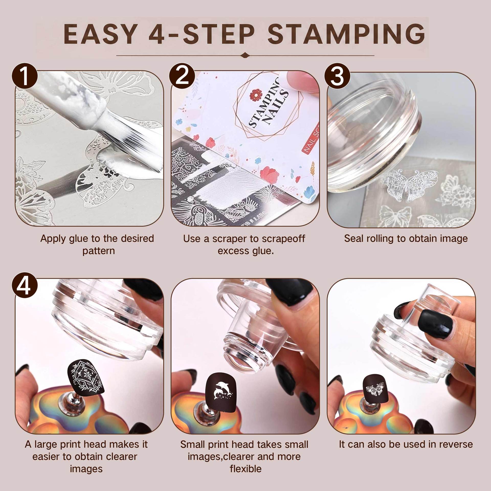 alcohol wipe french stamp nail art 3 in 1 silicone stamp transfer printing tool