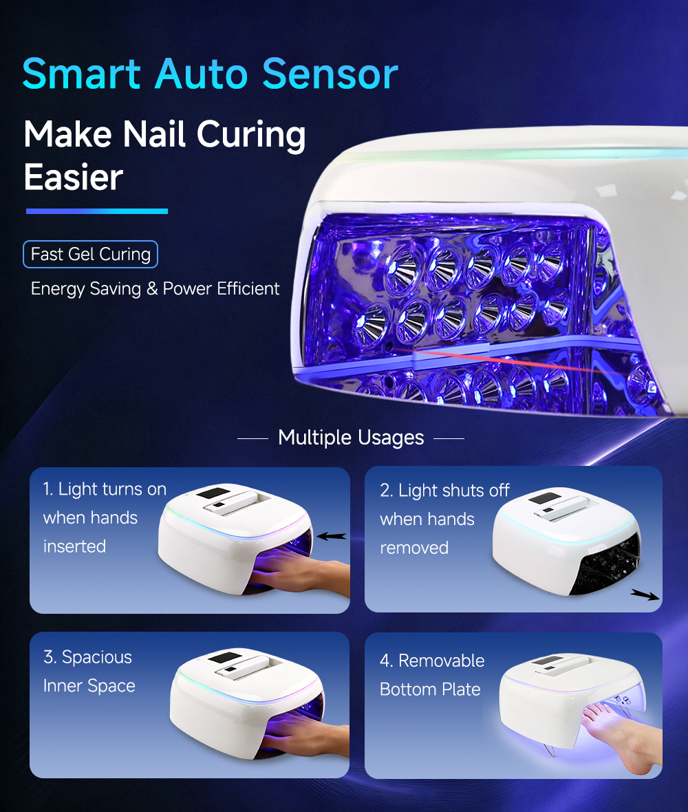 128w cordless rechargeable 2 in 1 portable gel nail dryer with handheld cure lamp auto sensor lcd