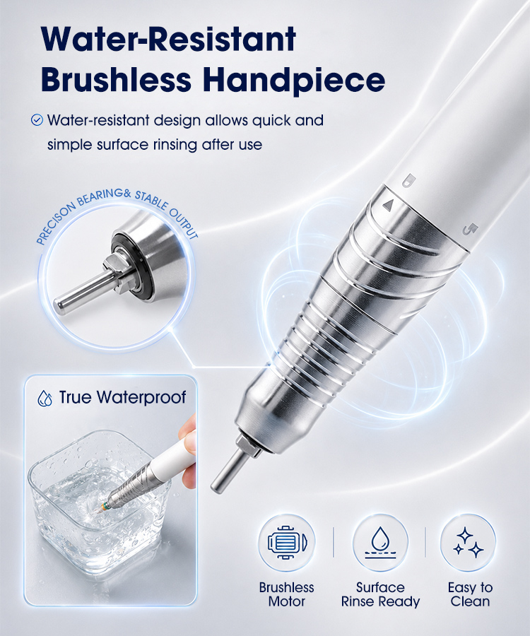 45000 rpm professional electric nail file 85w brushless low noise portable nail equipment with foot