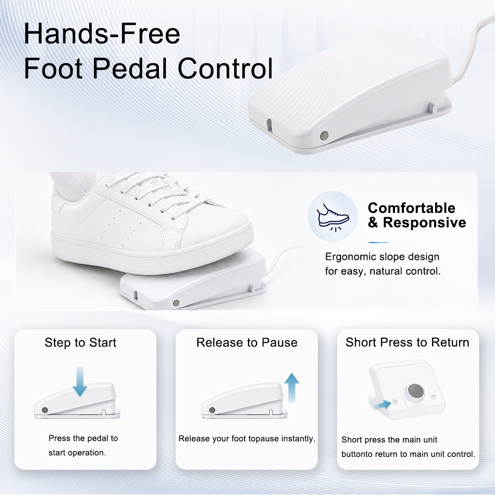 45000 rpm  electric nail file 85w brushless low noise portable nail equipment with foot pedal