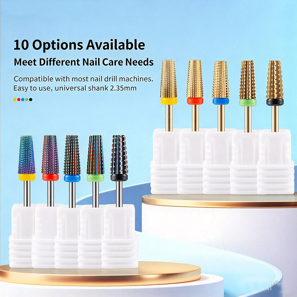 five in one nail tungsten steel polishing bit with straight groove teeth for quick removal